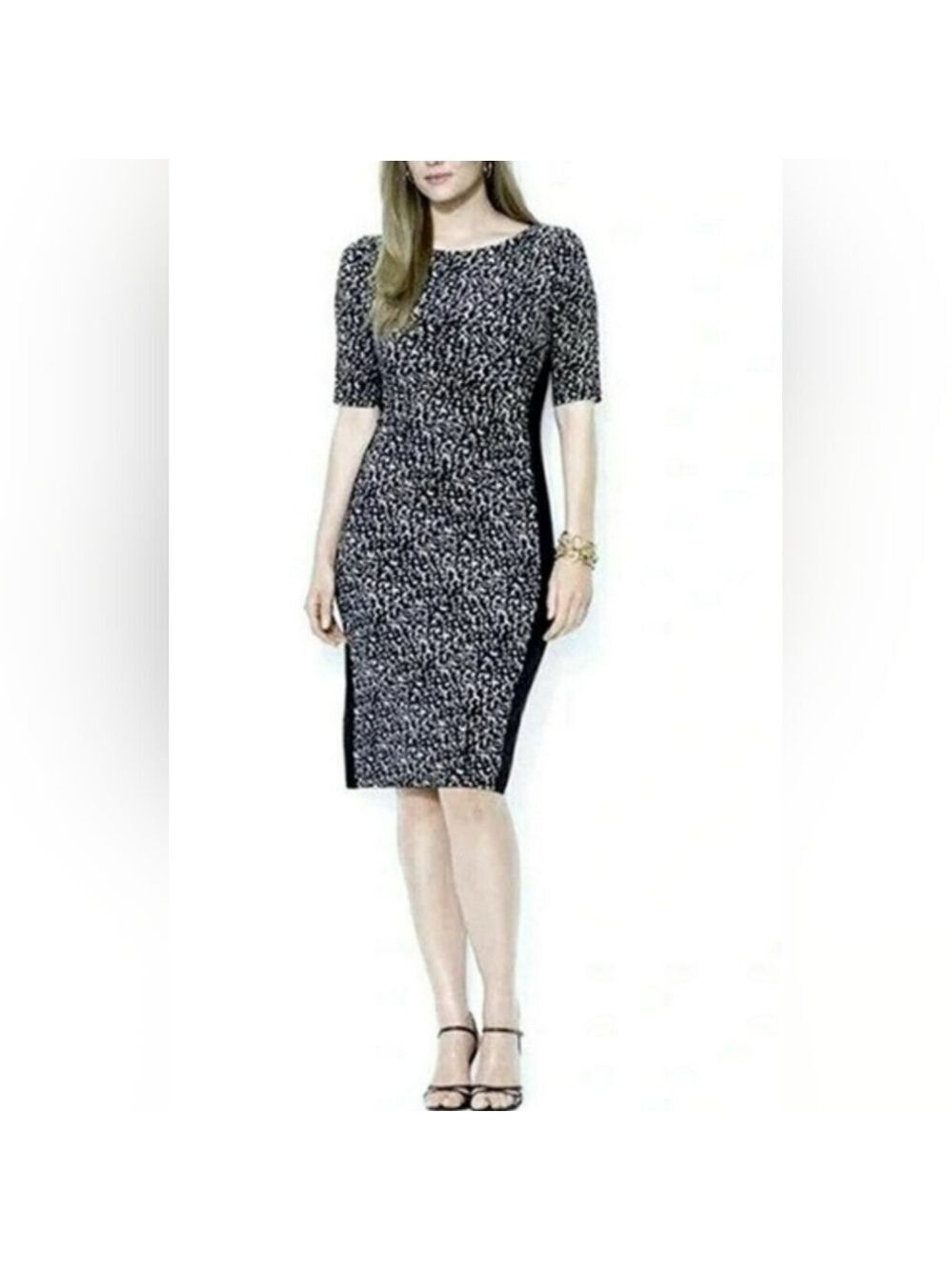Ralph Lauren Careerwear Cocktail Party Slinky Animal Print Dress. Size 6